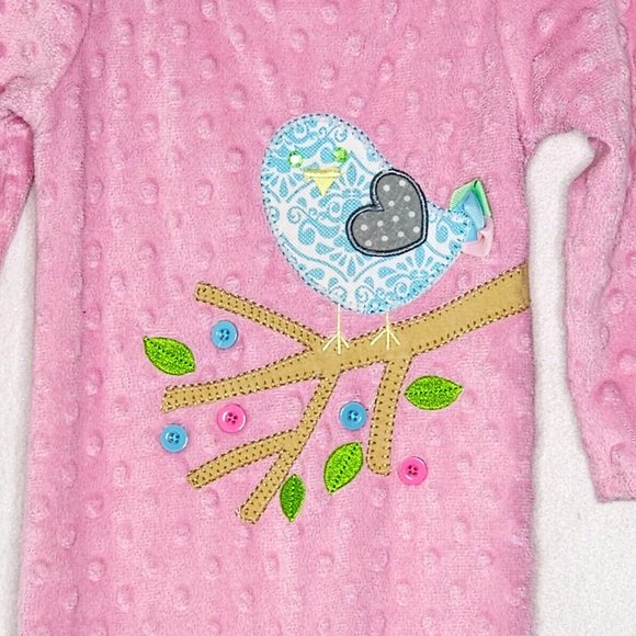 Mud Pie One Pieces Mud Pie One Piece Minky Jumper Romper Pink Blue